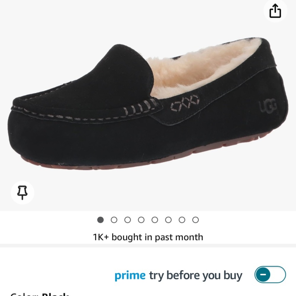 Ugg Ansley womens moccasin black size 8m